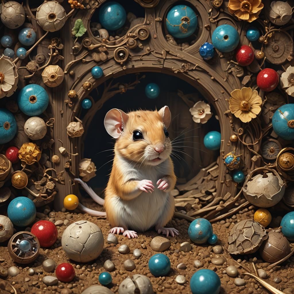 Gerbil in Pin-Up Style, Detailed Matte Painting