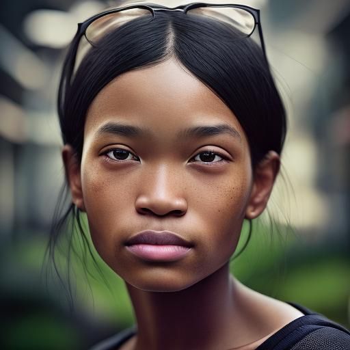 Young Girl's Portrait in High-Contrast