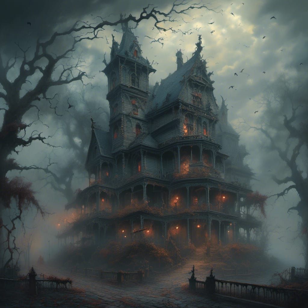 Sinister Ethereal Fantasy in Psychedelic Horror Style