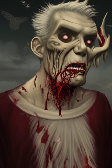 Blood Demon Santa Claus in Horror Style