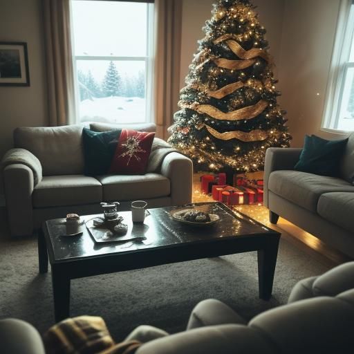 Cozy Christmas Morning: Family Opening Gifts