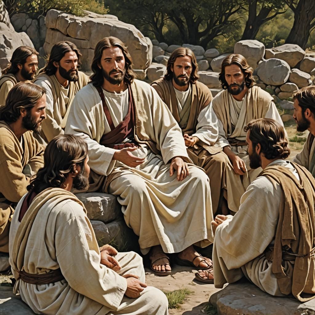 Jesus and Disciples in Peaceful Gathering
