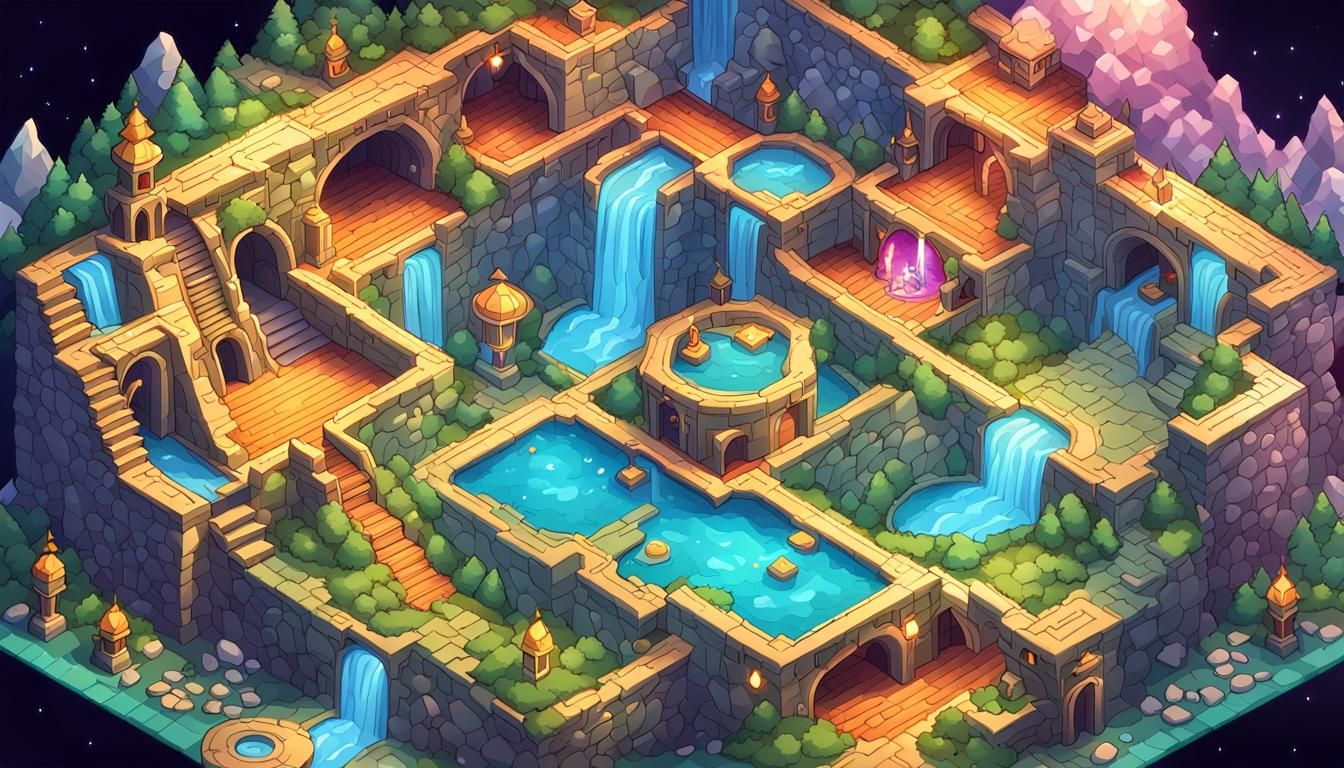 Isometric Magical Kingdom Map in Heaven's Secret Chamber