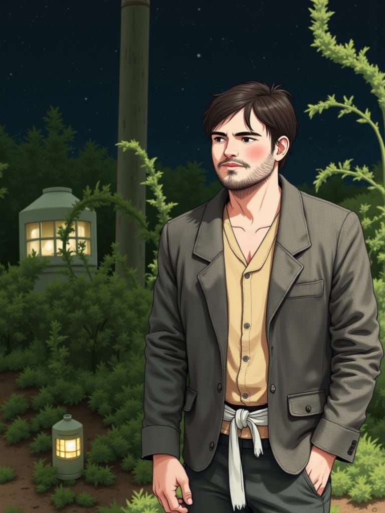 Whimsical Studio Ghibli-Inspired Watercolor Painting