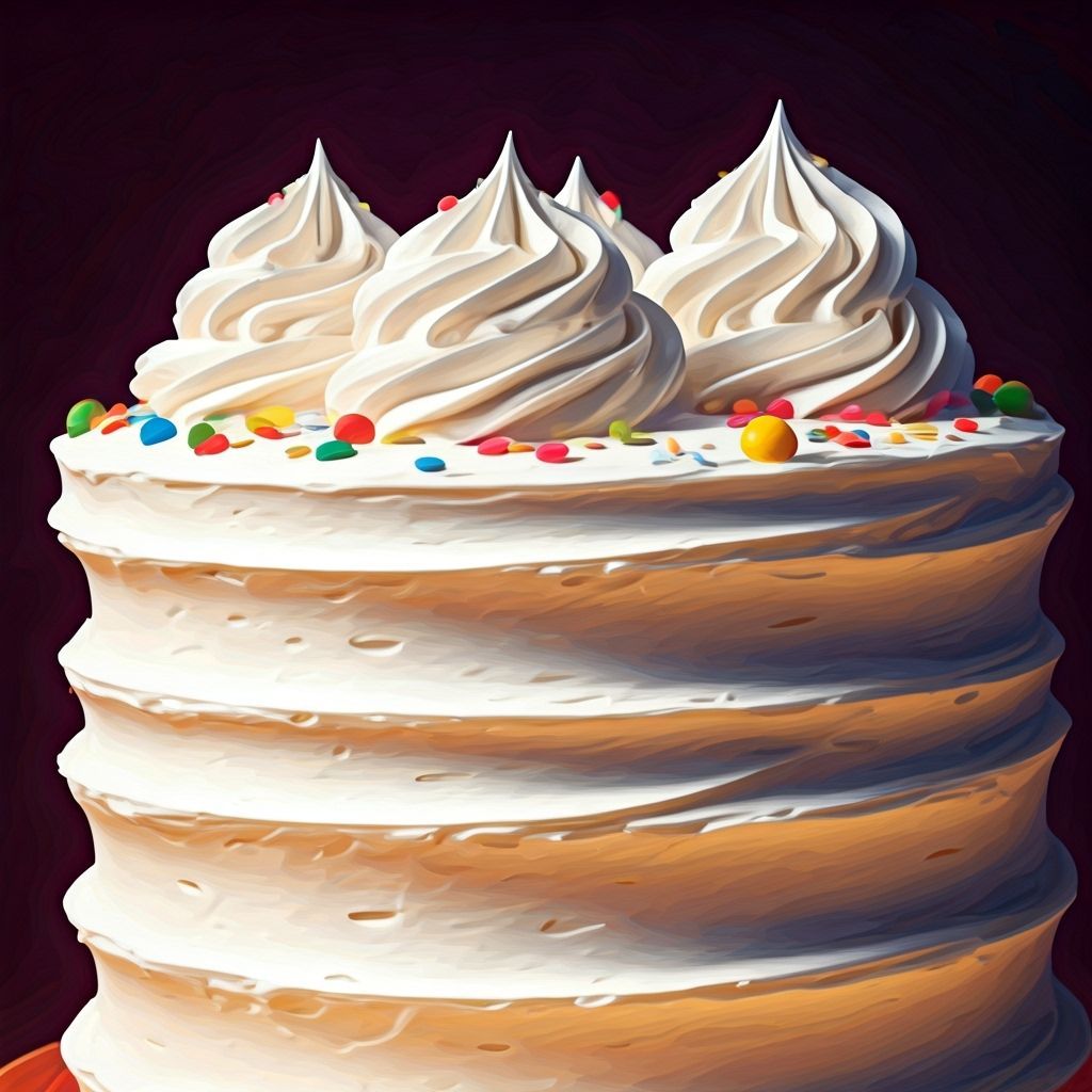 Celebration Cake as Pop Art Impasto Painting