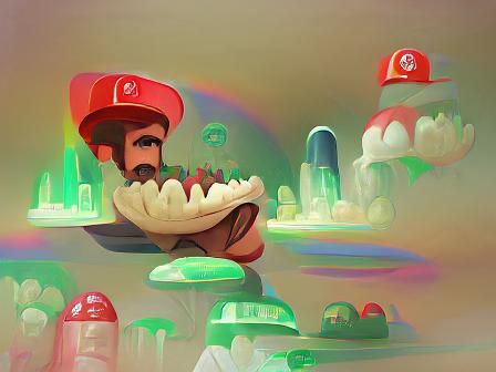 Holographic Mario in the Mushroom Kingdom