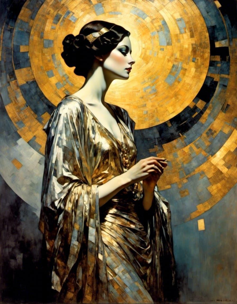 Radiant Olga Portrait in Golden Age Style