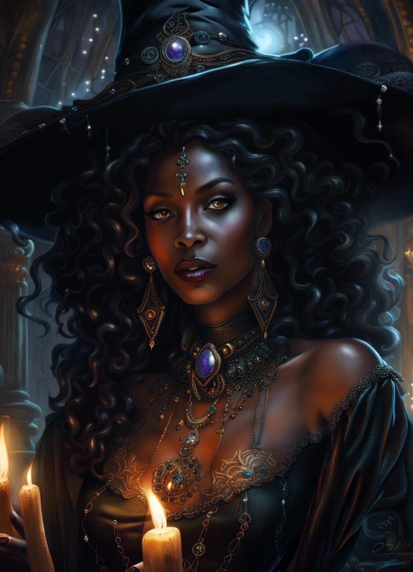 Glamorous Witch in Hogwarts as Graffiti Art