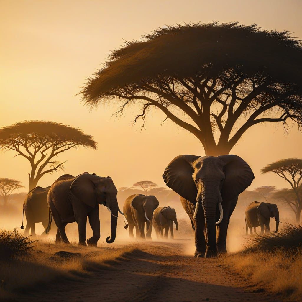 African Elephant Matriarch on Savanna: Wildlife Photography