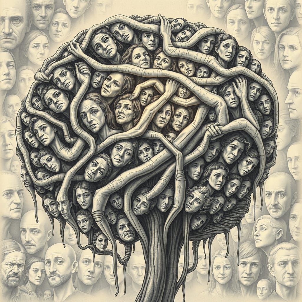 Glowing Human Brain in Renaissance Style