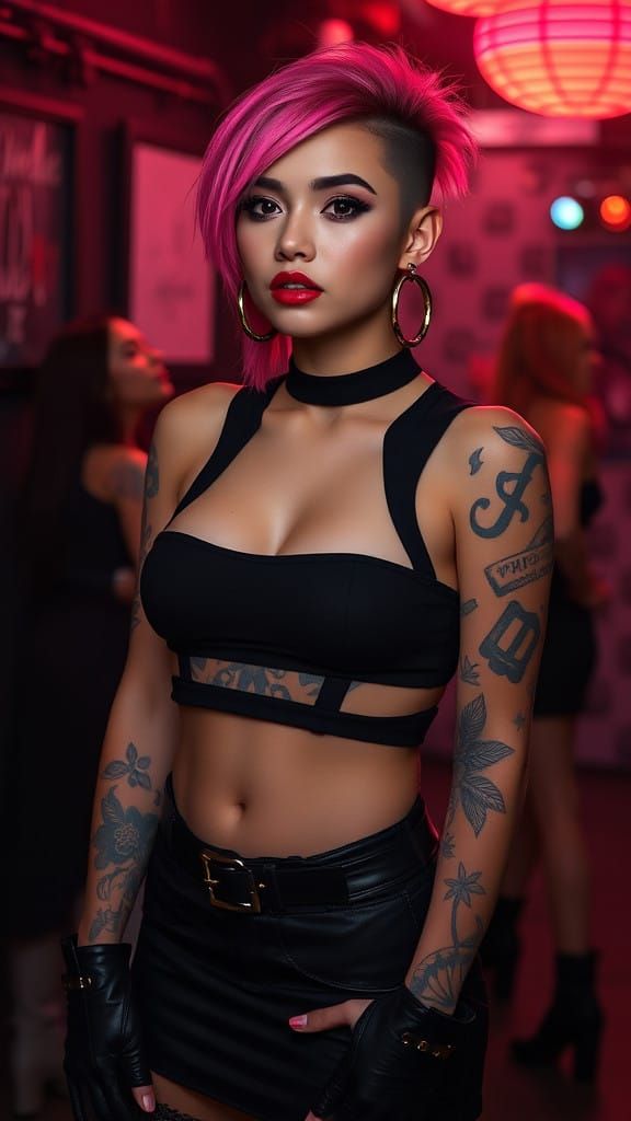 Hyperrealistic Portrait of a Cyberpunk Beauty