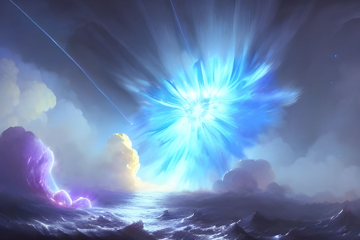 Epic Neutron Star Explosion: Hyperdetailed Matte Painting