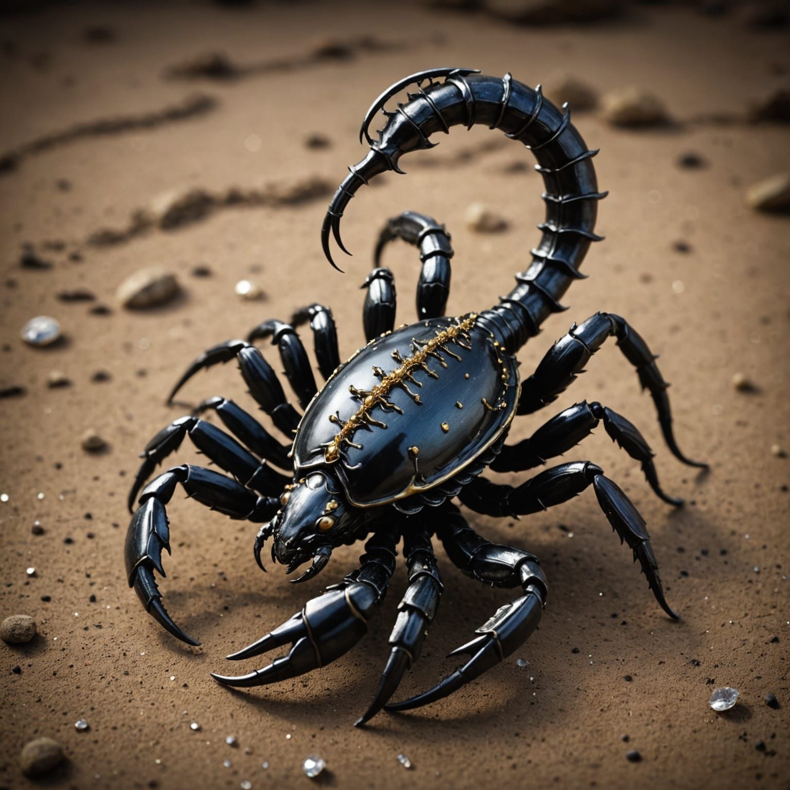 Mysterious Scorpio Zodiac Symbol in Blackened Silver