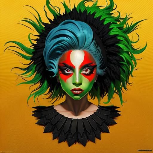 Vibrant Portrait of Lady Gaga