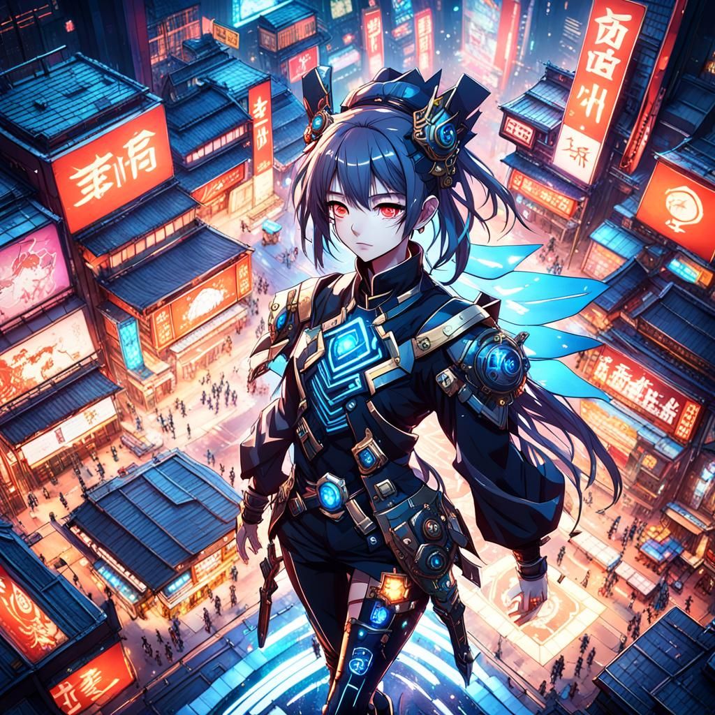 Modern Chinese Cyberpunk Anime Concept Art