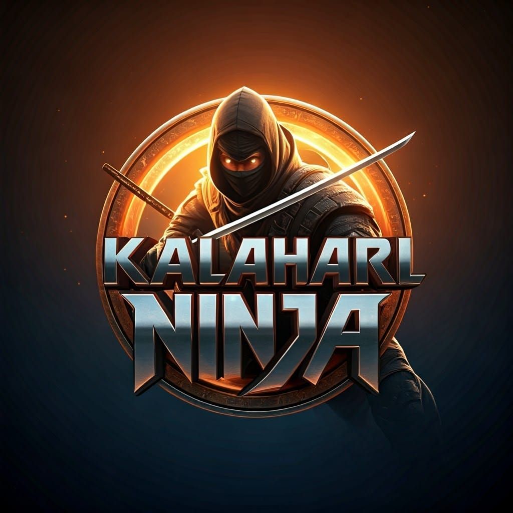 Kalahari Ninja in Action: 3D Metallic Art