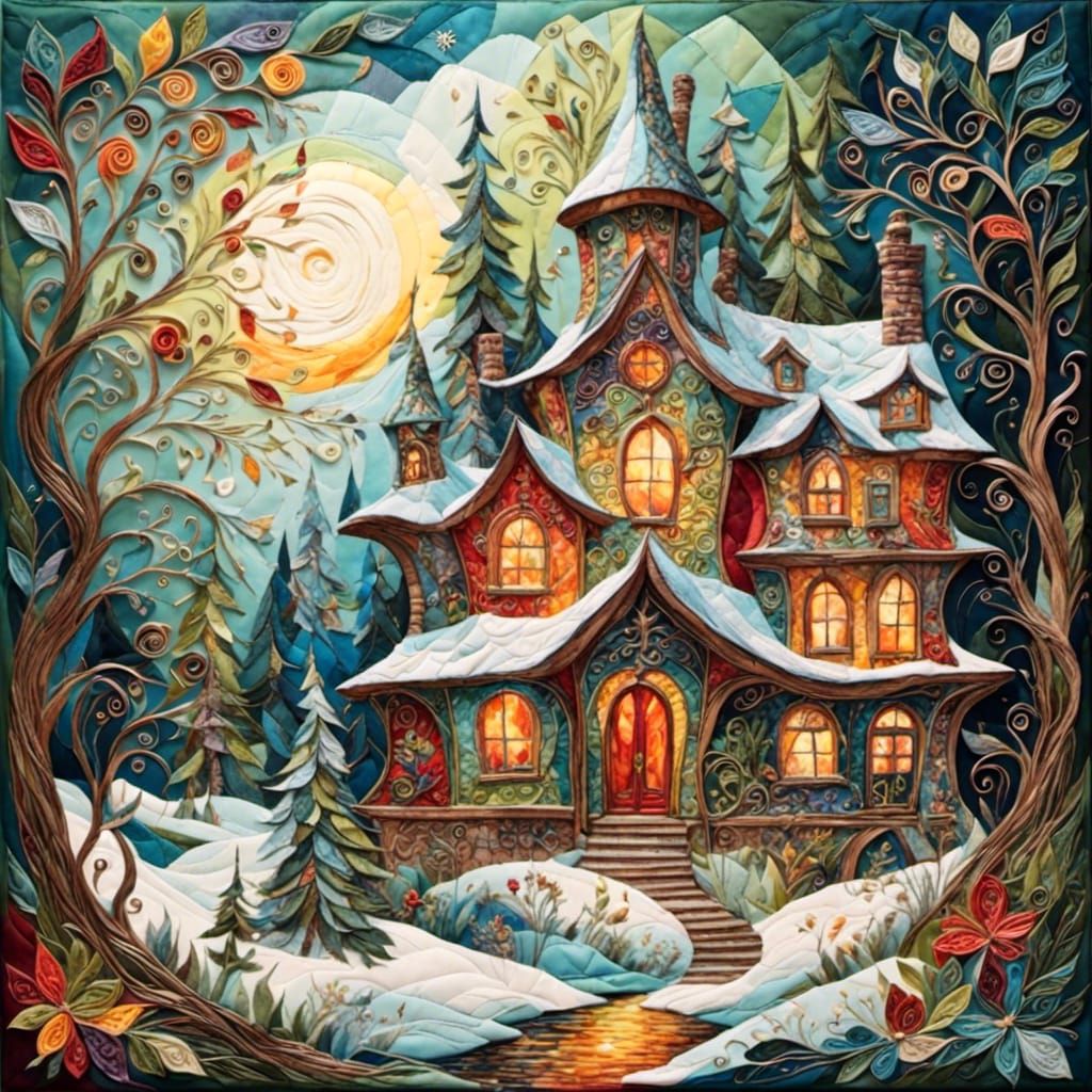 Ethereal Winter Fire: A Bleeding Watercolor Fantasy