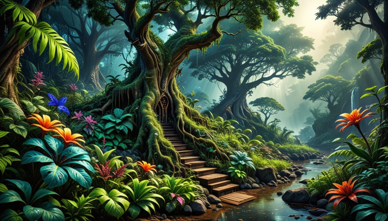 Brilliant Biophilic Airbrush Art in HDR