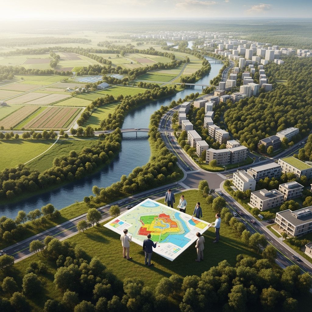 Aerial View of Sustainable Land Development Planning