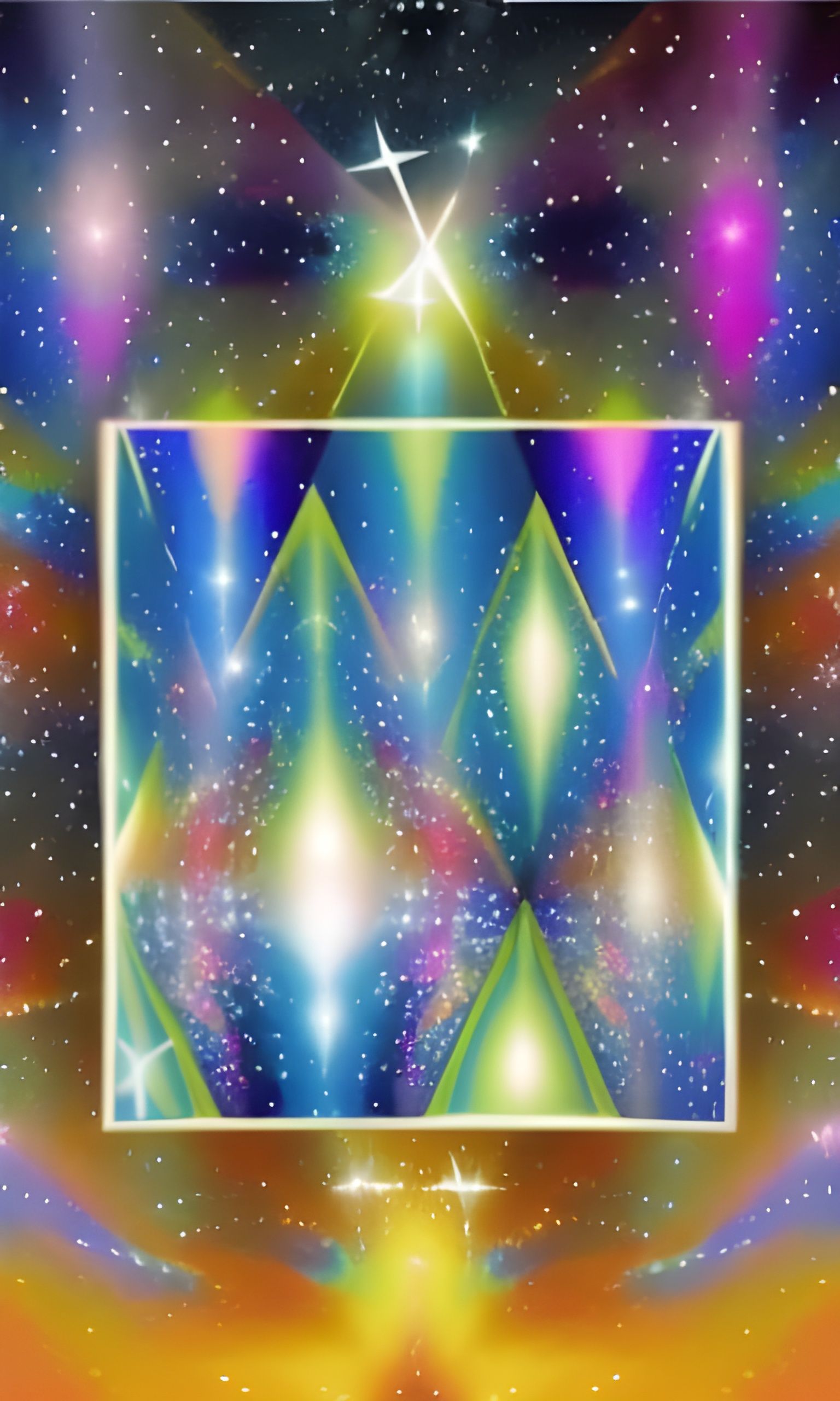 Iridescent Rainbow Light in Cosmic Matte Space