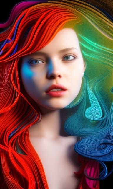 Geometric Quilling Cowgirl in Photorealistic Style