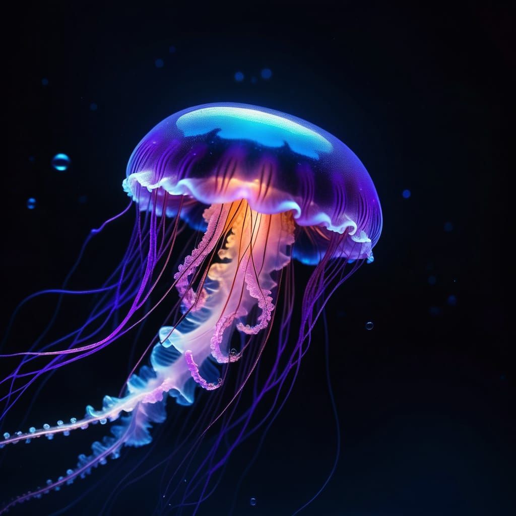 Ethereal Jellyfish in Bioluminescent Beauty