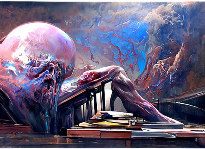 Melting Businessman: A Dystopian Office Nightmare