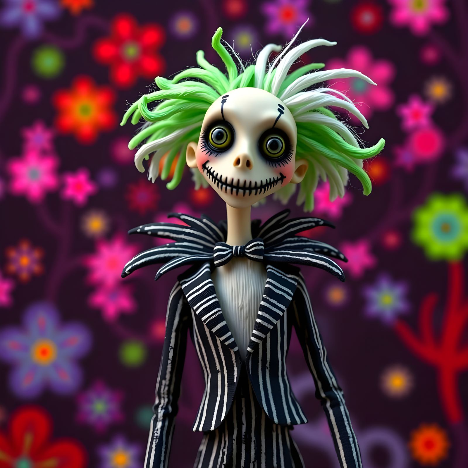 Claymation Beetlejuice and Jack Skellington Fusion