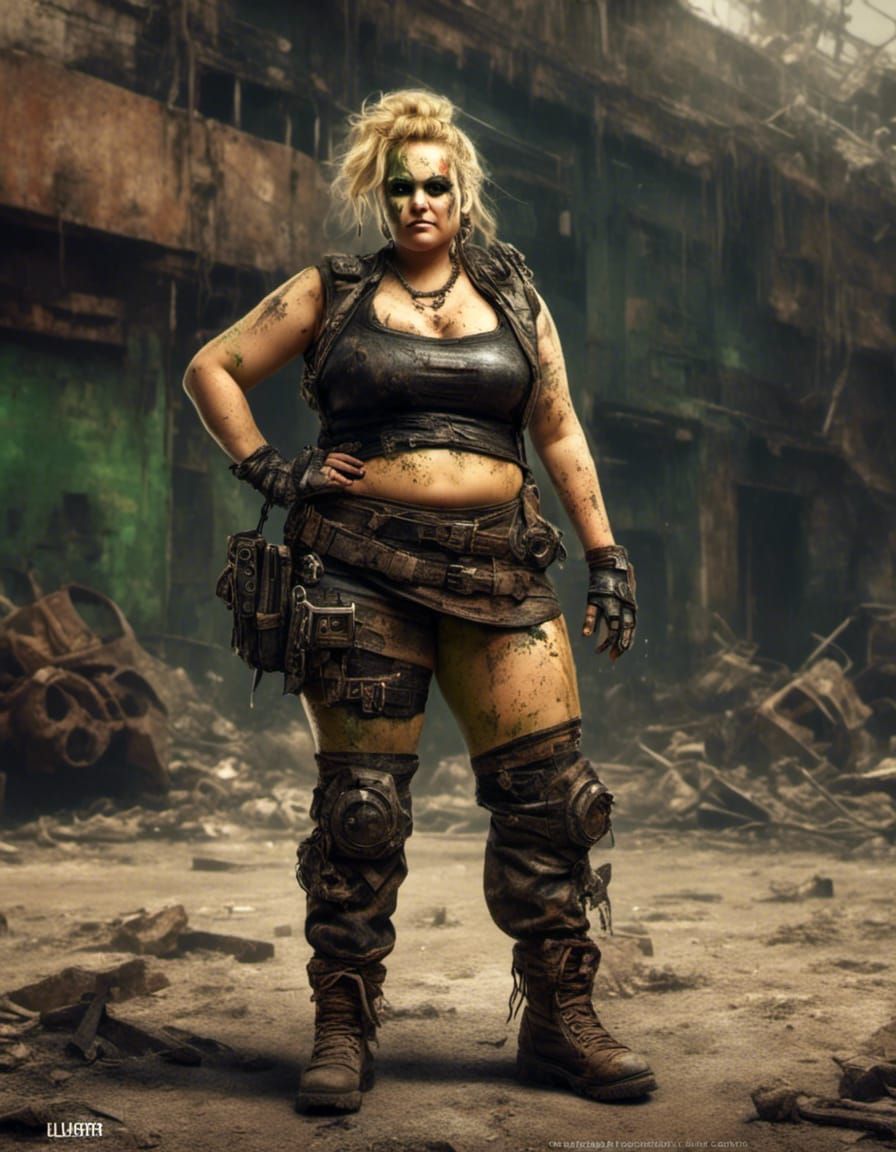 Post-Apocalyptic Raider Portrait: Voluptuous Woman in Matte ...