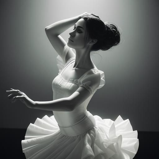 Tissue Paper Ballerina in Moody Studio, Macro Photograph