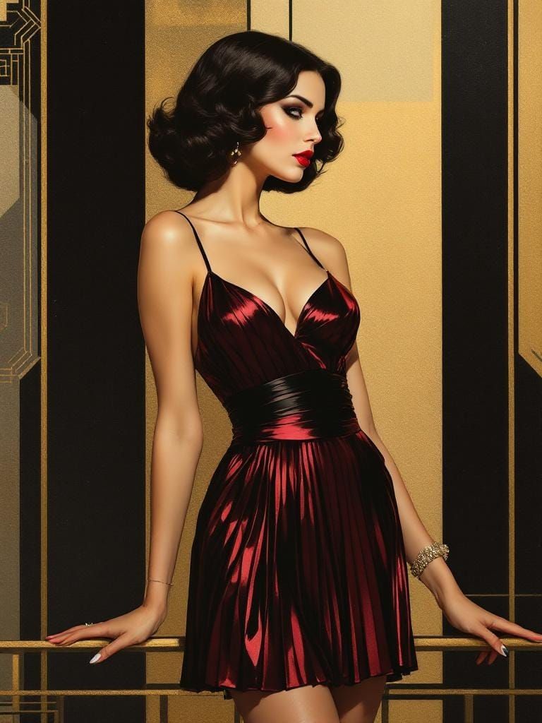 Glamorous Art Deco Portrait of Italian Woman