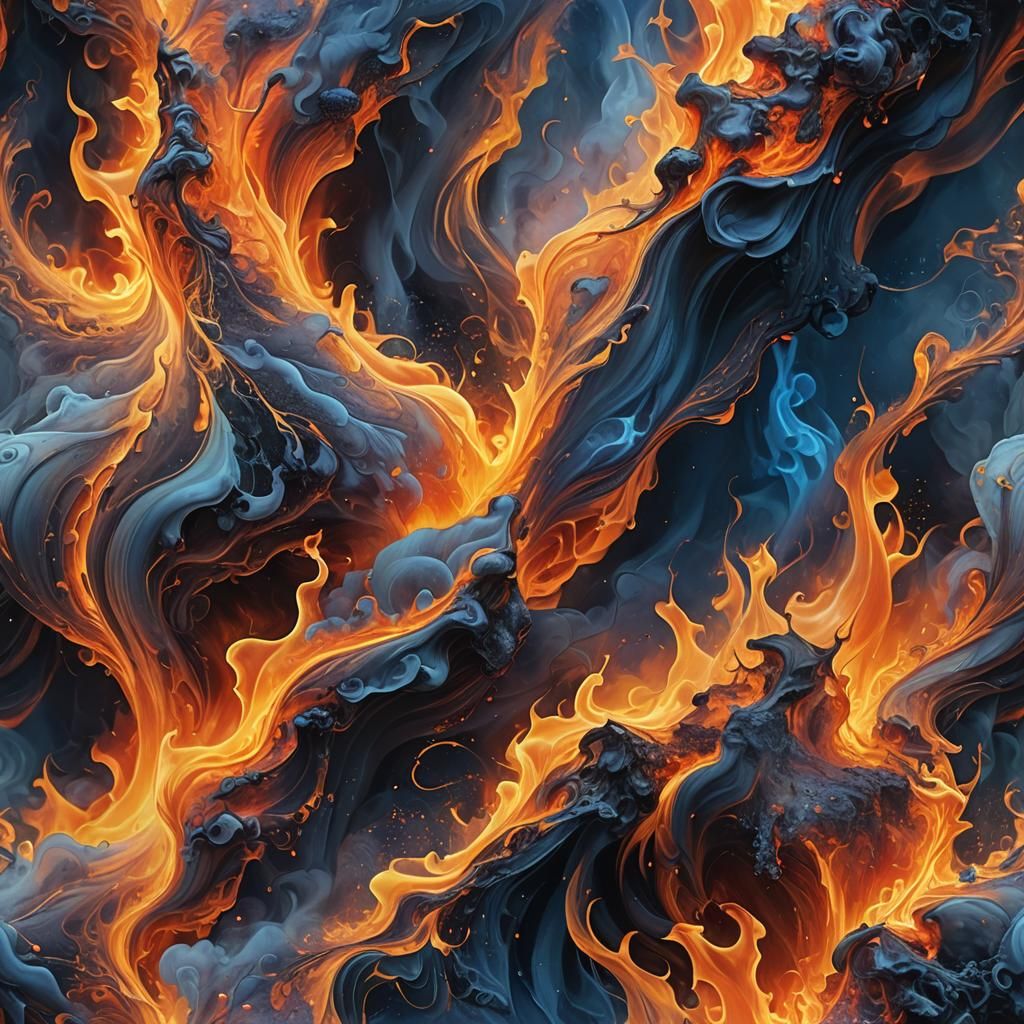 Ethereal Flames Dripping in Dreamy Mist