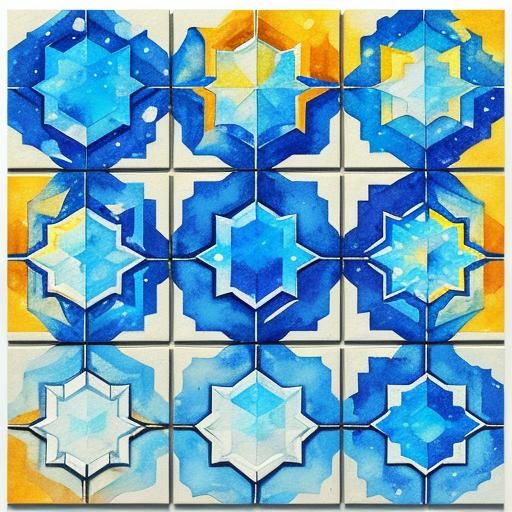 Snowflakes and Honeycomb in Impressionist Gouache Style