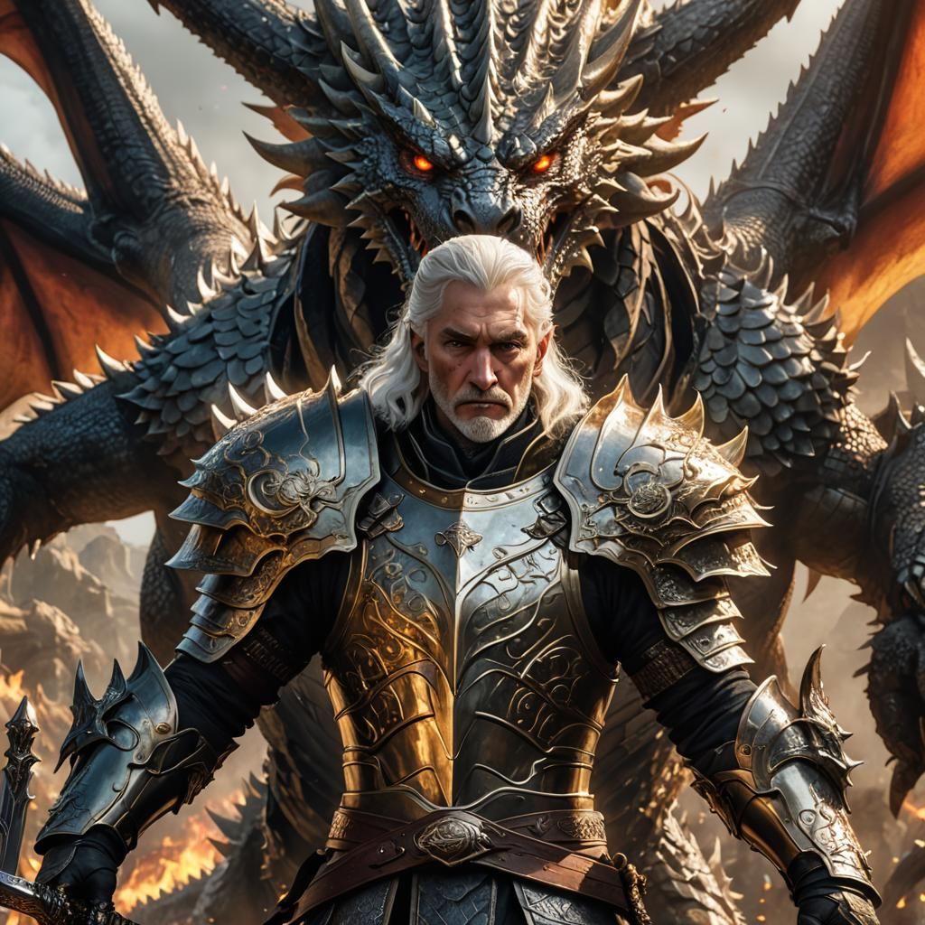 Targaryen King and Dragon, Cartoonish Stylized Realism