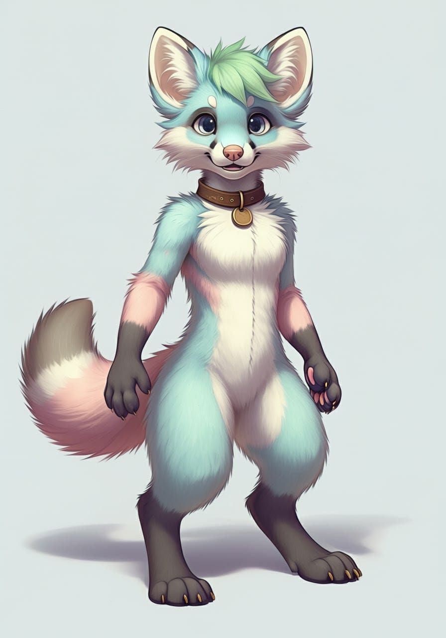 Pastel Furry Friend in Cartoon Style