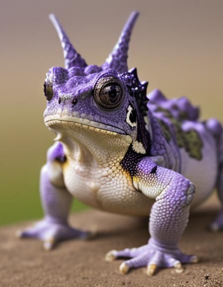 Horned Frog Portrait in Sharp Focus
