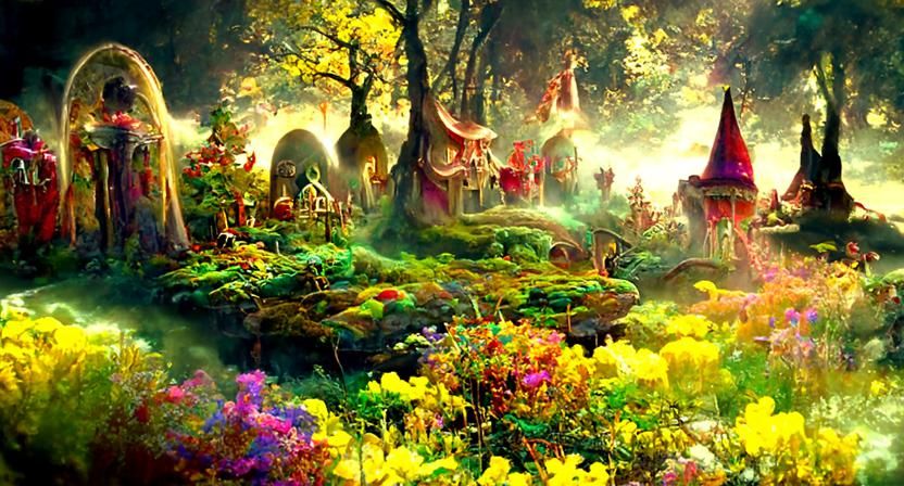 Enchanted Fairy Village in Autumn Colors
