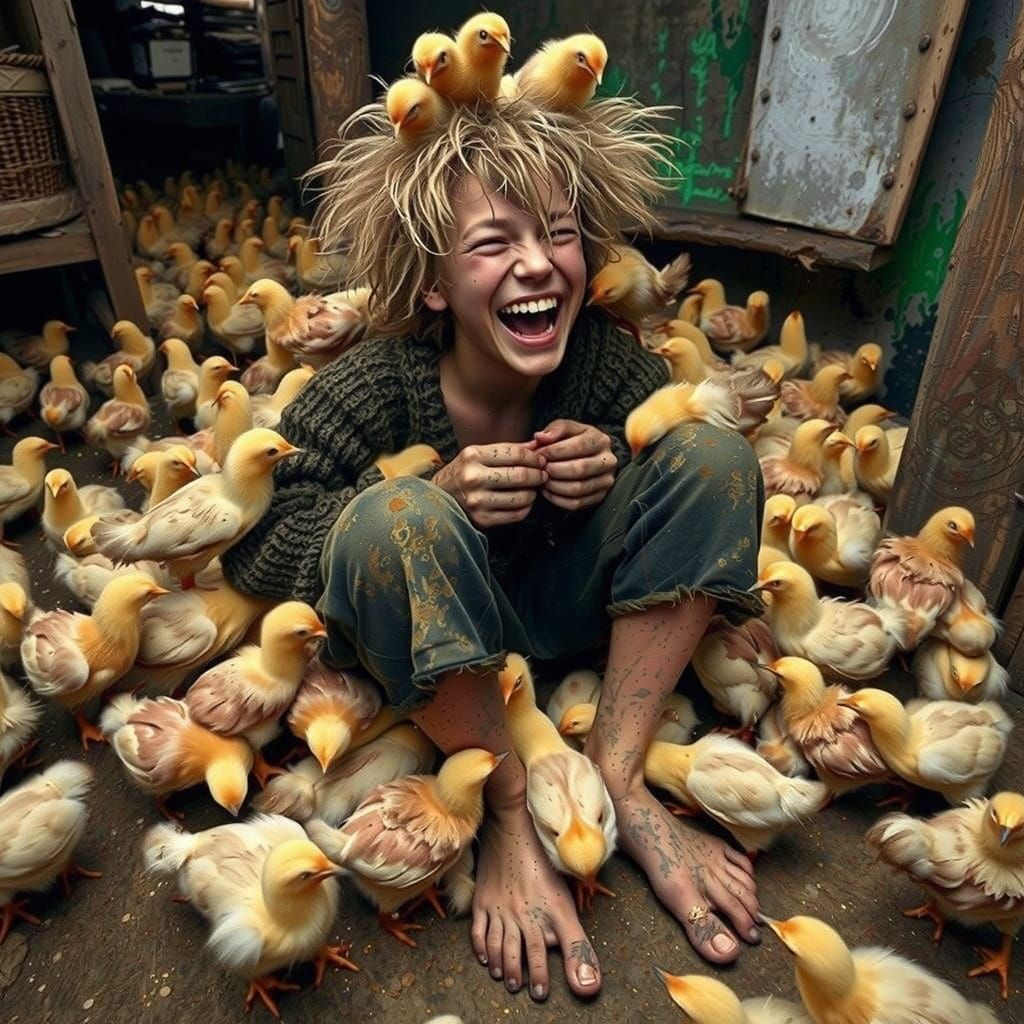 Joyful Radiance in a Vibrant, Whimsical Landscape