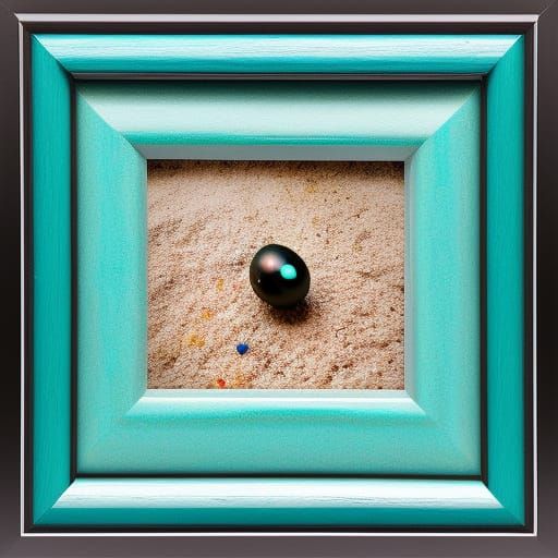 Framed Acrylic Painting of Rocks and Gems