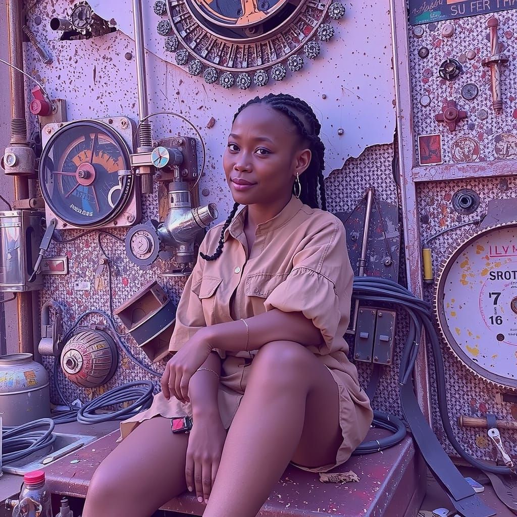 Grungy Vintage Machinery in Metallic Colors