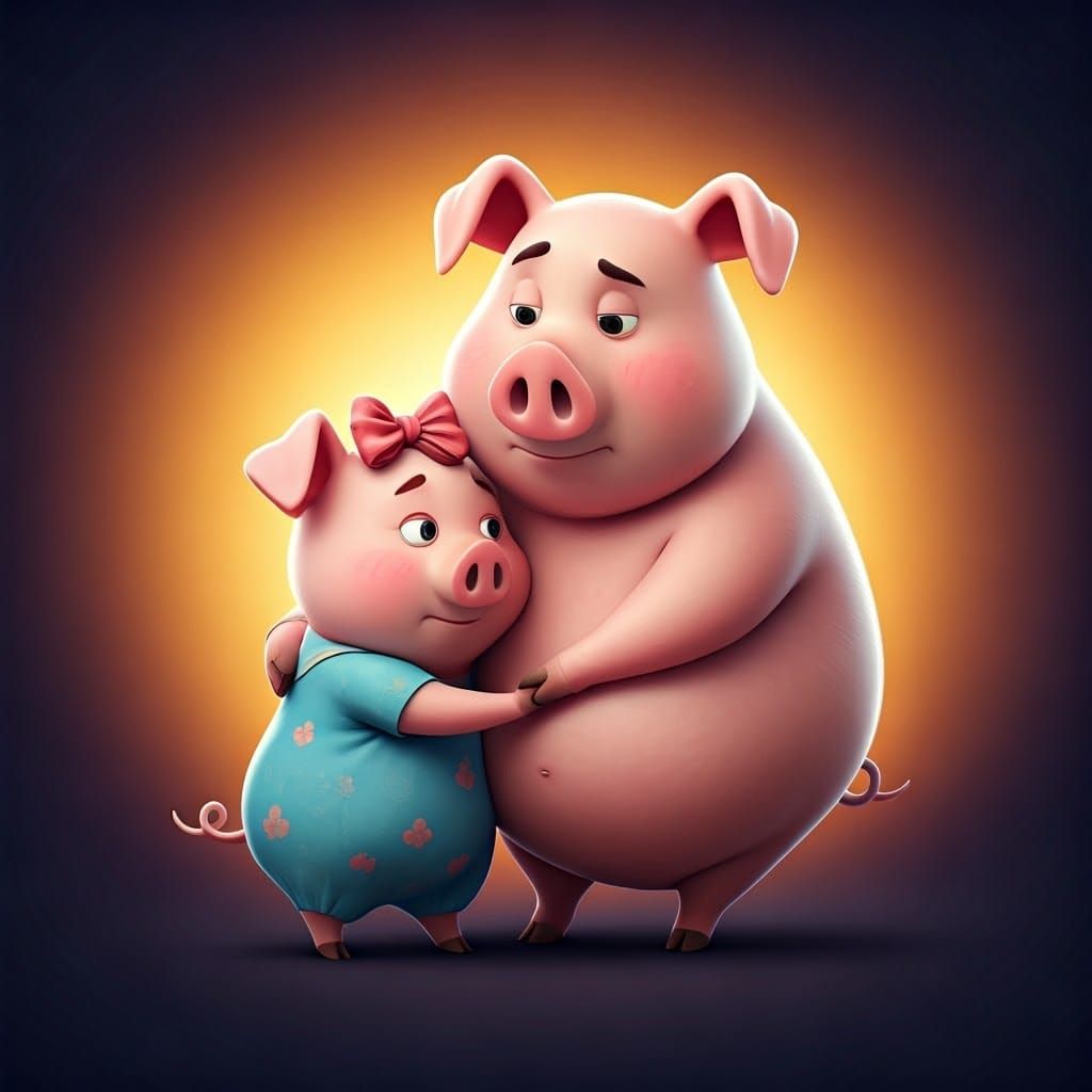 Sisterly Love in Vibrant Cinematic Art