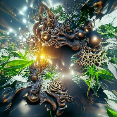 Ayahuasca Spirit: 3D Fractal Jungle Art