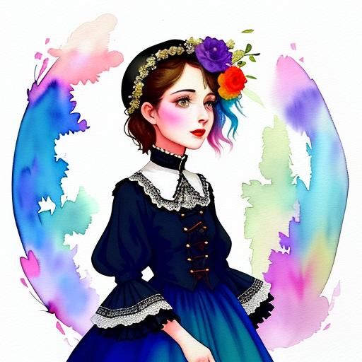 Quirky Watercolor Painting of Vibrant Life