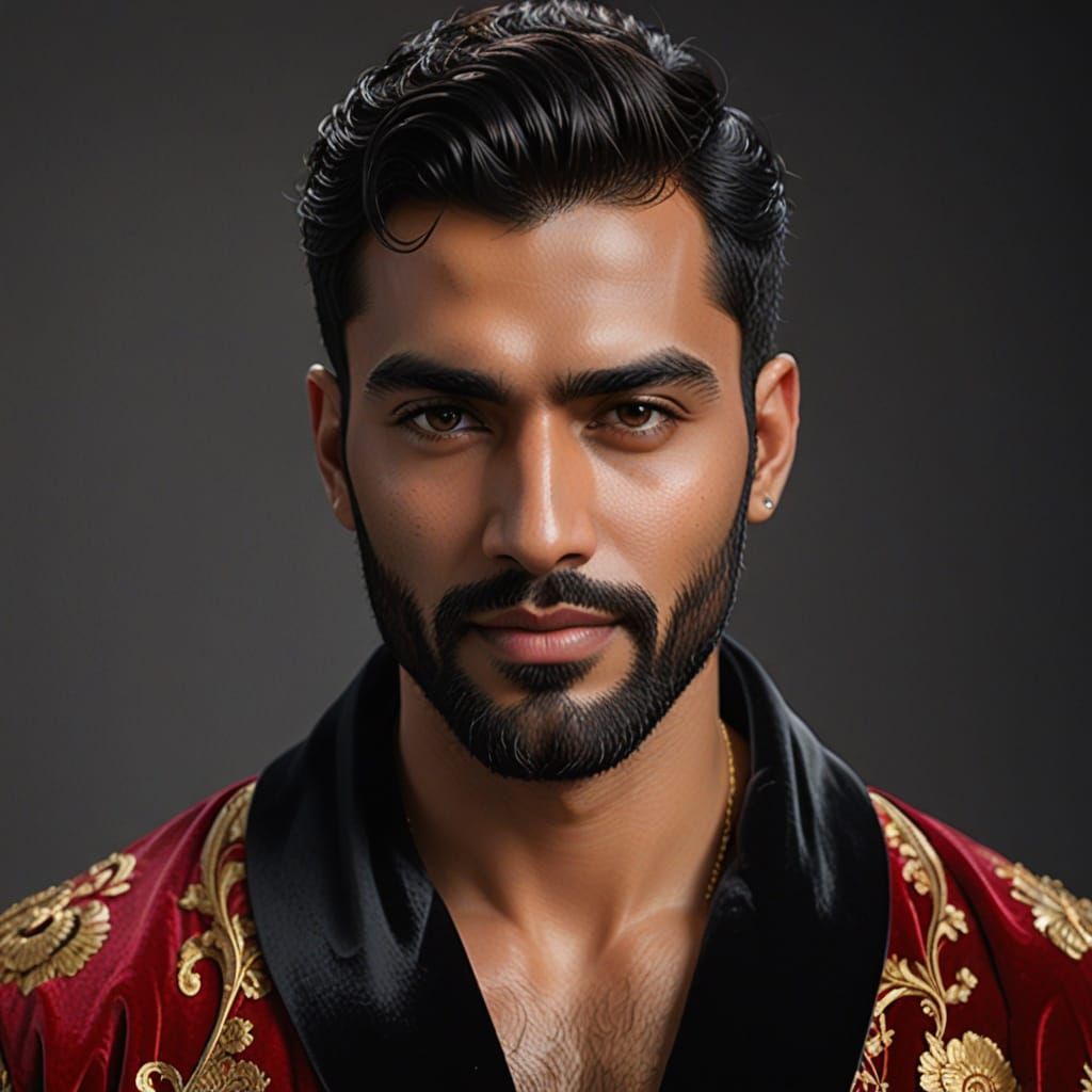 Handsome Man Portrait in Expressionist Oil Painting Style