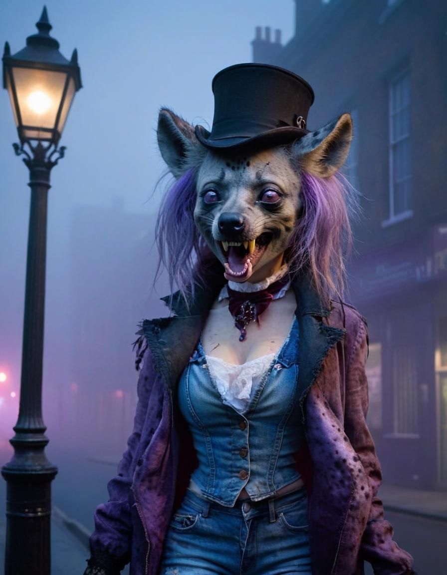 Anthropomorphic Jack the Ripper in Victorian London