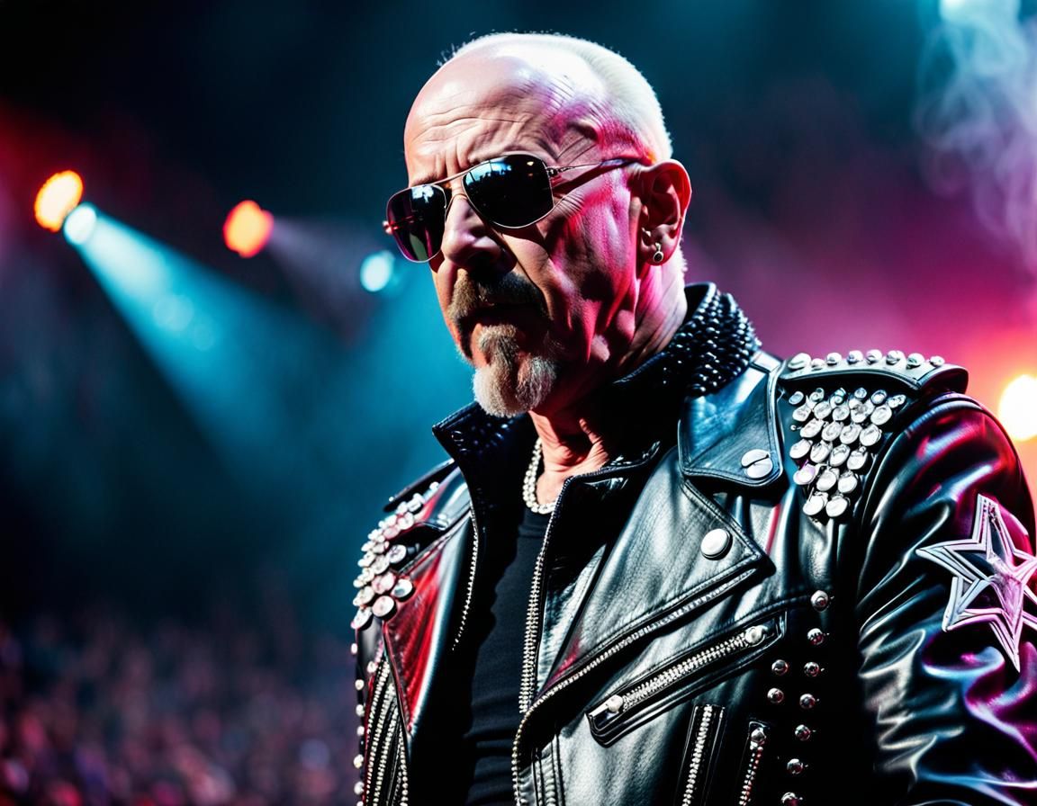 Heavy Metal Singer on Stage in Hyperrealism