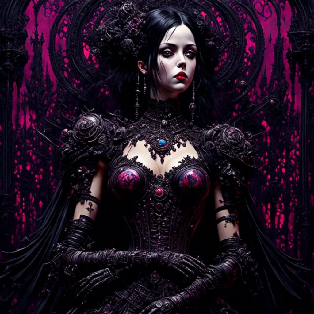 Gothic Anthro Cat Masterpiece in Comic Style