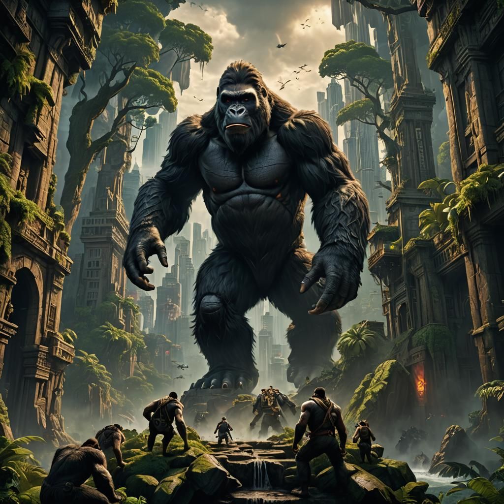 Detailed Matte Painting of King Kong