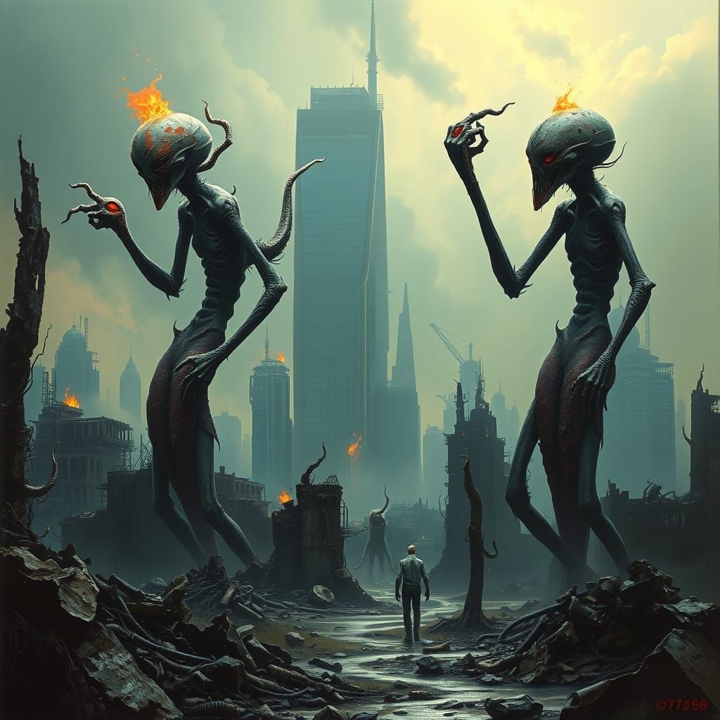 in the year 9768. Twisted beings rule earth