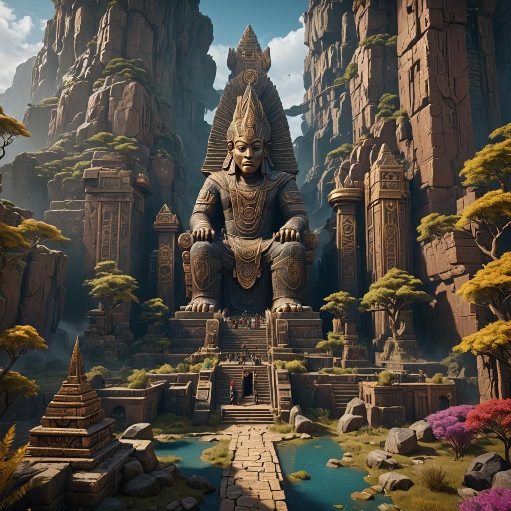 Annunaki Detailed Matte Painting in Deep Color